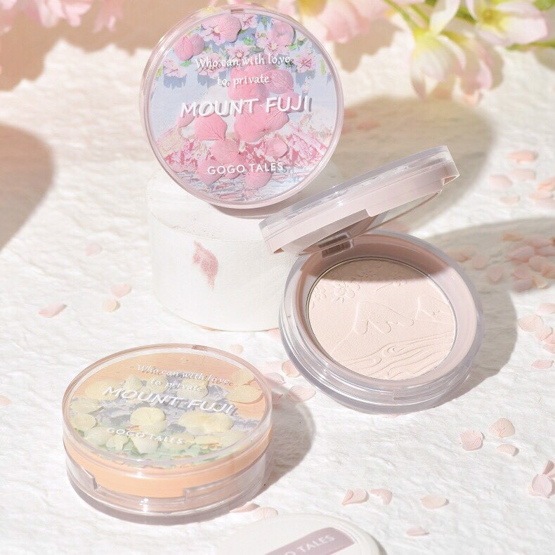 (Mẫu Mới 2022) Phấn Phủ Nén GOGO TALES Fuji Hoa Anh Đào Kiềm Dầu Flower Girl Mount Fuji Pressed Powder