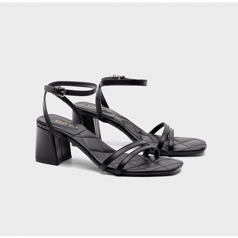 Giày sandal gót vuông Dily quai mảnh đế chéo trẻ trung 5cm