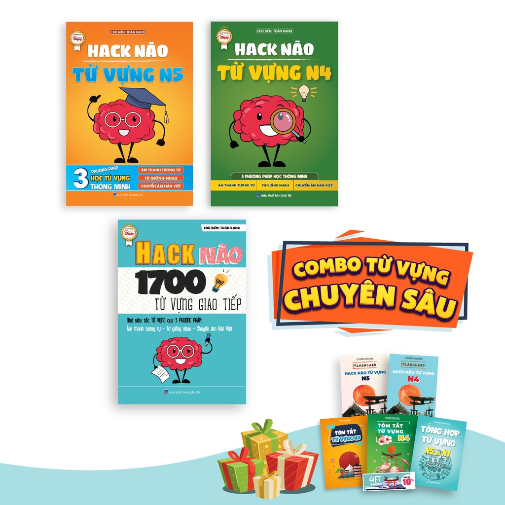 Sách Tiếng Nhật - Combo Hack Não Từ Vựng N5 & N4 + Hack Não Từ Vựng