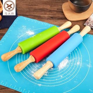Cán con lăn bột làm bánh silicon chống dính cầm tay