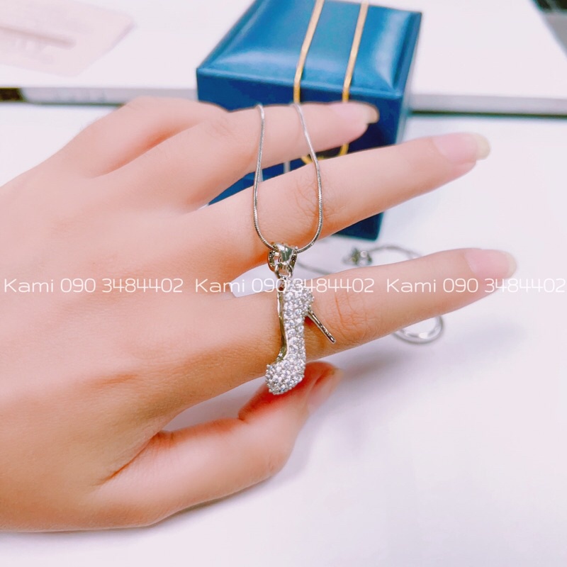 Dây chuyền và bông tai guốc đính đá siêu dễ thương Kami