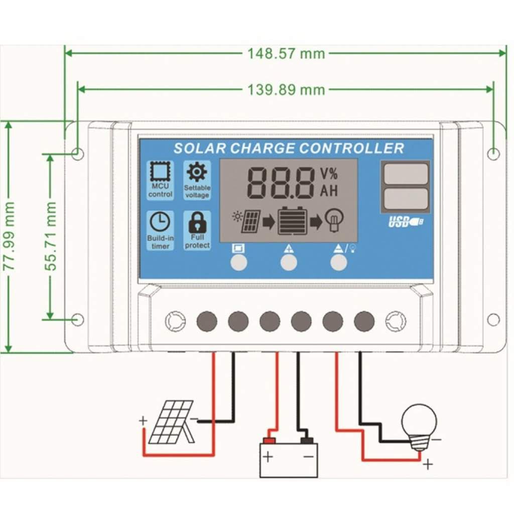 Bộ điều khiển sạc năng lượng mặt trời 10A 20A 30A