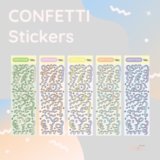 CONFETTI STICKER|Design by MAZE - Sticker hoa giấy, màu pastel - trang trí sổ, toploader, planner.