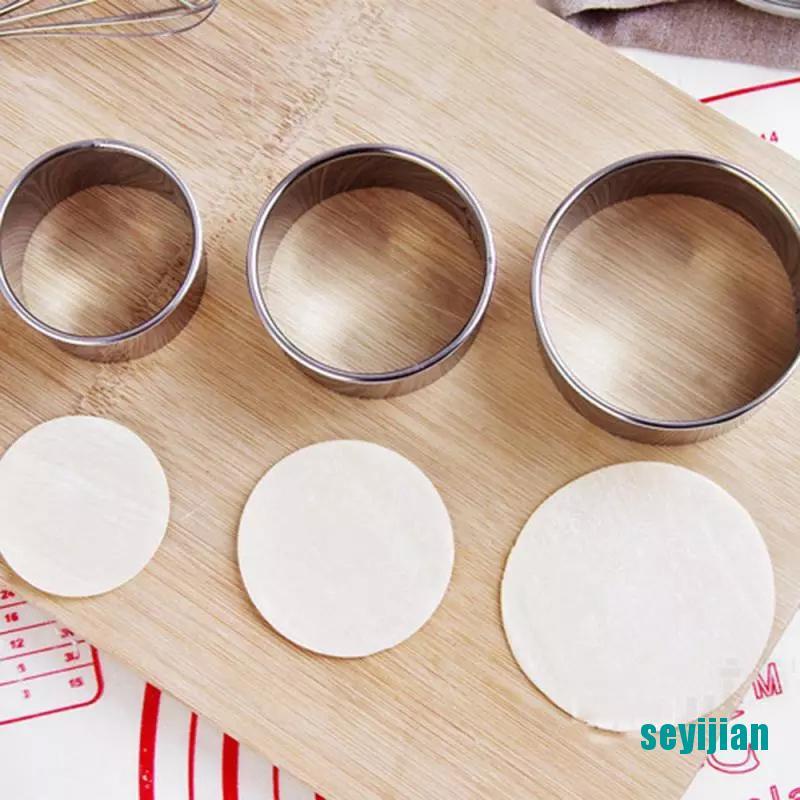 Khuôn Làm Bánh Bao Hình Tròn Bằng Thép Không Gỉ 3 Kích Cỡ