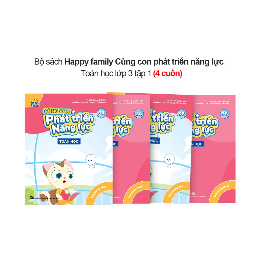 Sách - Combo 4 cuốn Happy family Cùng con phát triển năng lực Toán lớp 3 tập 1