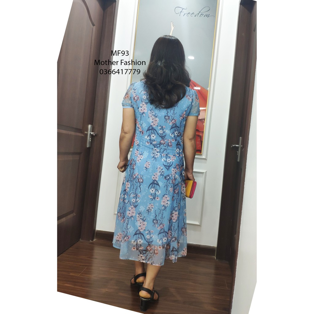 Đầm trung niên cao cấp, váy nữ trung niên. váy quý bà trung tuổi cho mẹ cho bà MF93