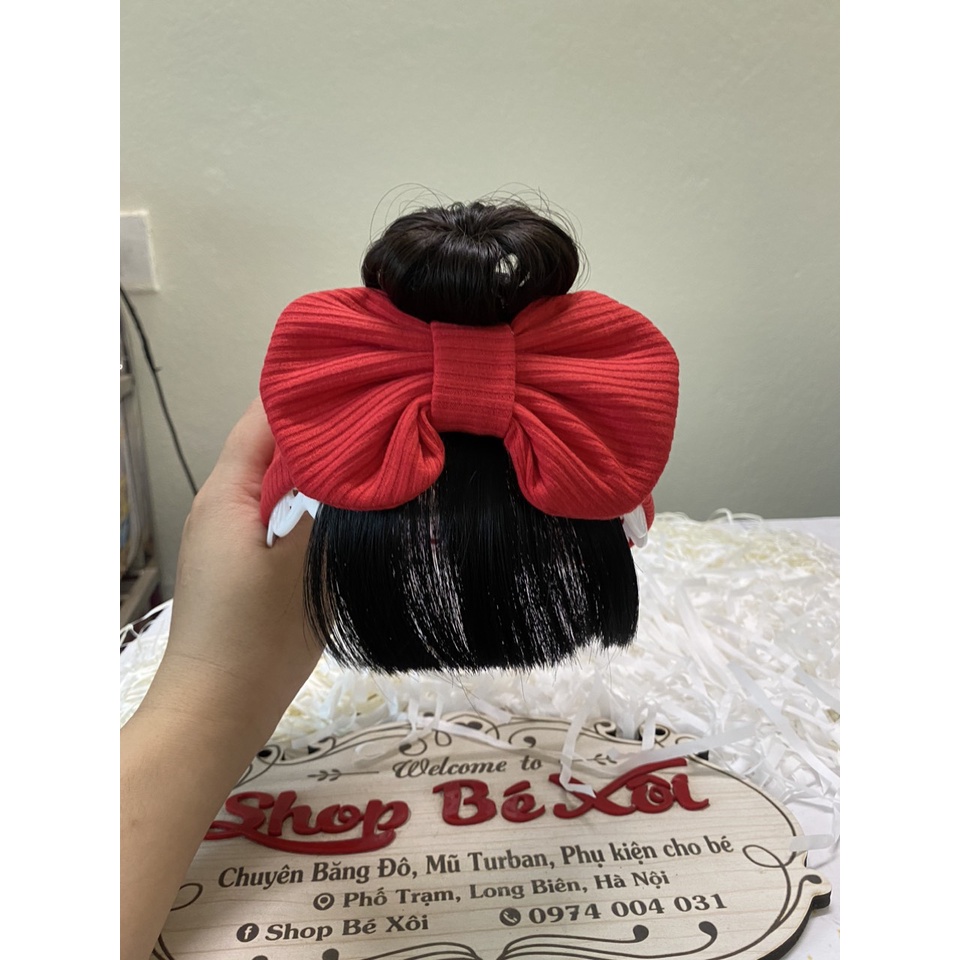 Băng đô tóc giả bé gái, turban tóc giả bé gái, turban tóc giả cho bé sơ sinh