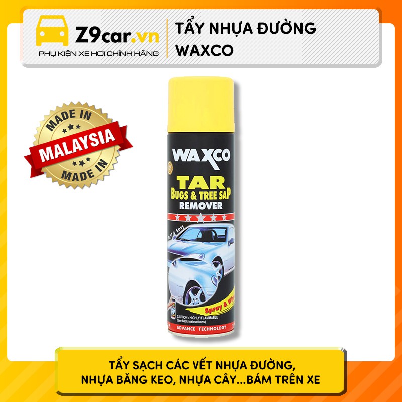 Tẩy nhựa cây nhựa đường ô tô Waxco tẩy siêu nhanh, hàng chính hãng Made in Malaysia 550ml