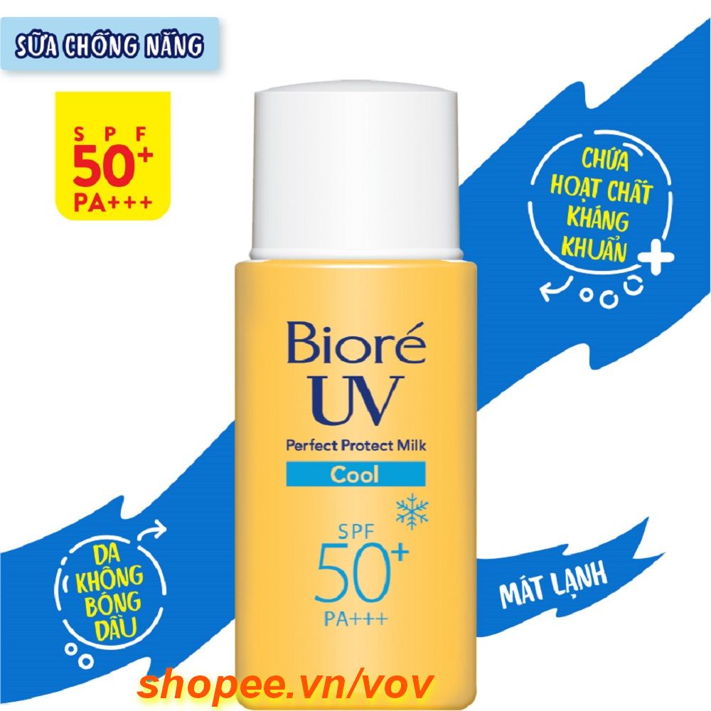 Sữa Chống Nắng 25ml Biore UV Perfect Protect Milk Cool Mát Lạnh SPF50+/PA+++ Bảo Vệ Da Hoàn Hảo, Vov Cung Cấp & Bảo Trợ.