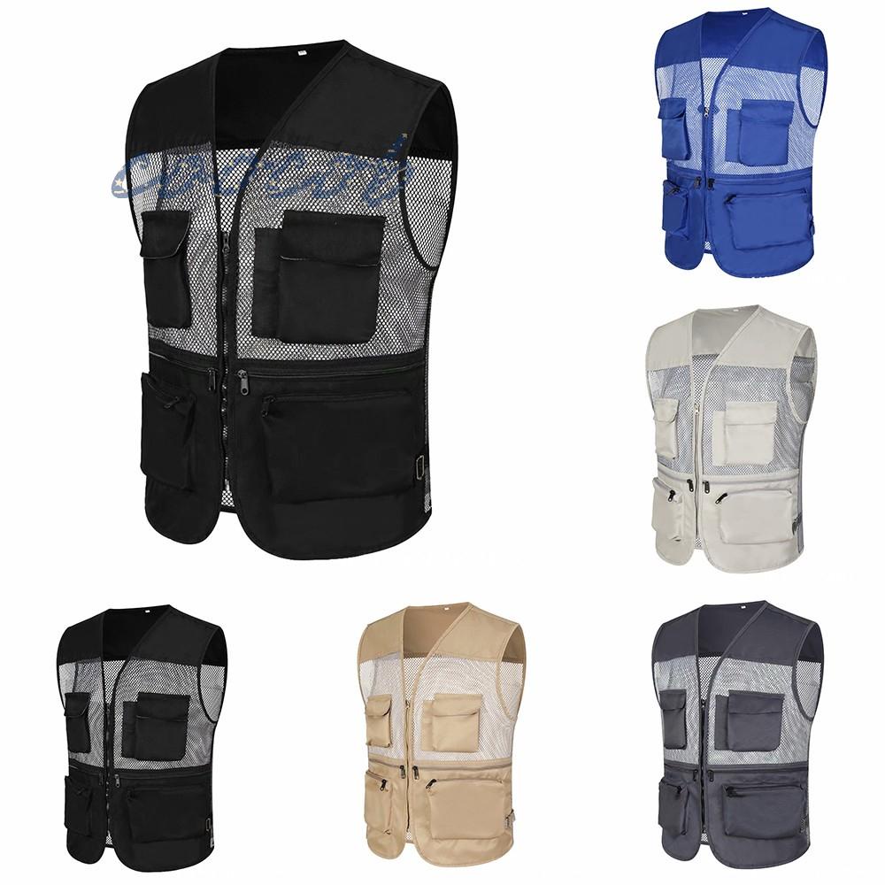 Áo Ba Lỗ Polyester Nhiều Túi Size L-3XL Đơn Giản Cho Nam