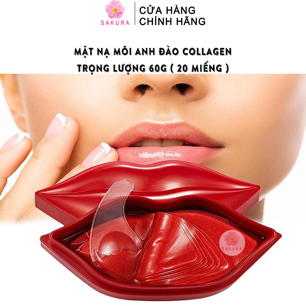 Mặt nạ môi BIOAQUA Mask dưỡng ẩm collagen cho môi nội địa trung SAKURA  60g (20 miếng dán)