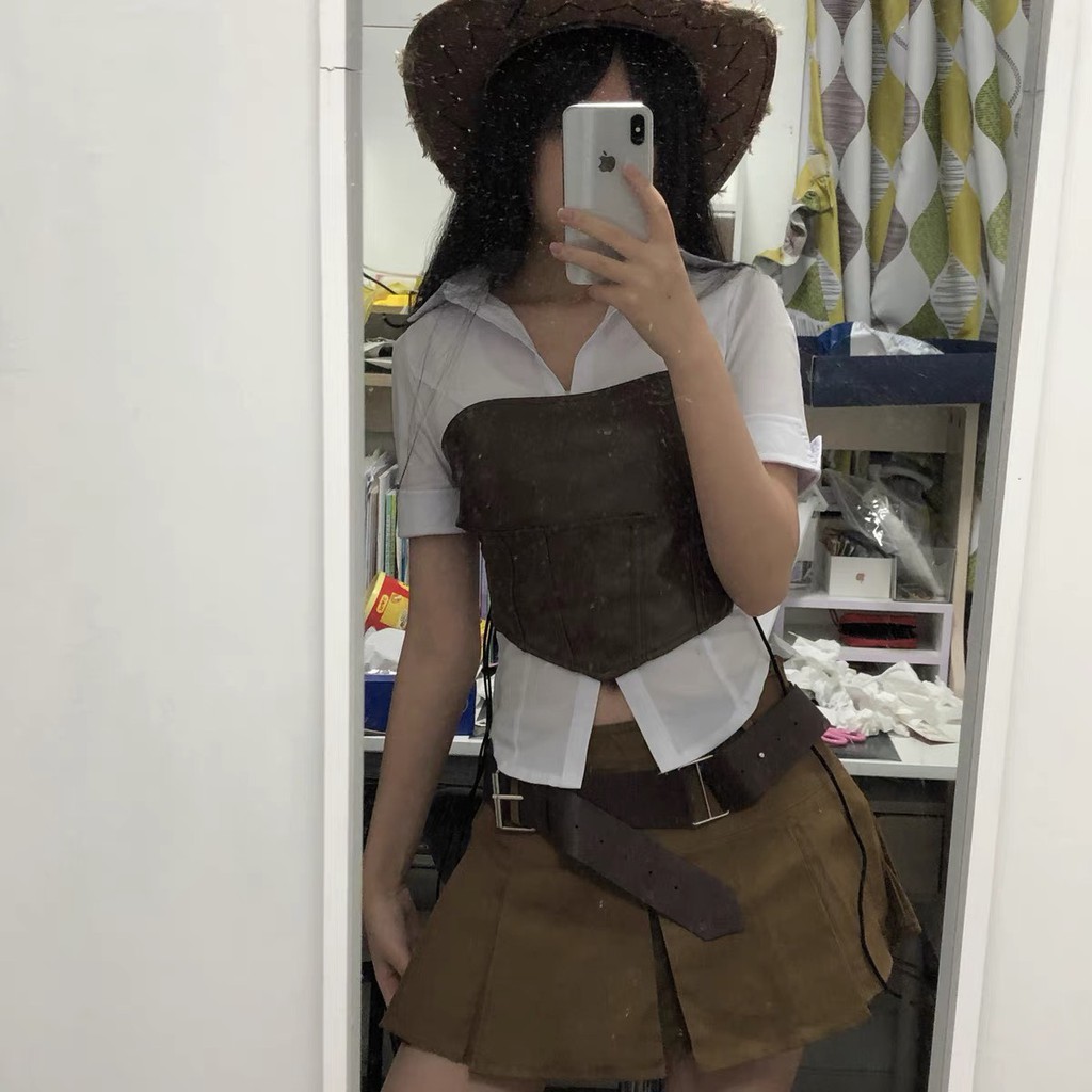 Áo da corset nữ quây có dây rút chiết eo fit body - CUA STORE - ảnh thật khách mặc | BigBuy360 - bigbuy360.vn