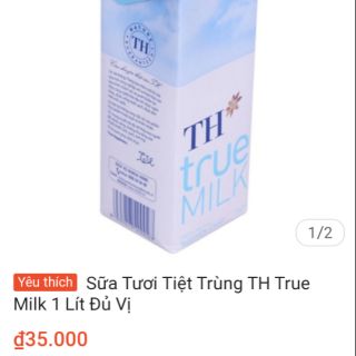 3 hôp Sữa TH true MILK ít đường 1 lít