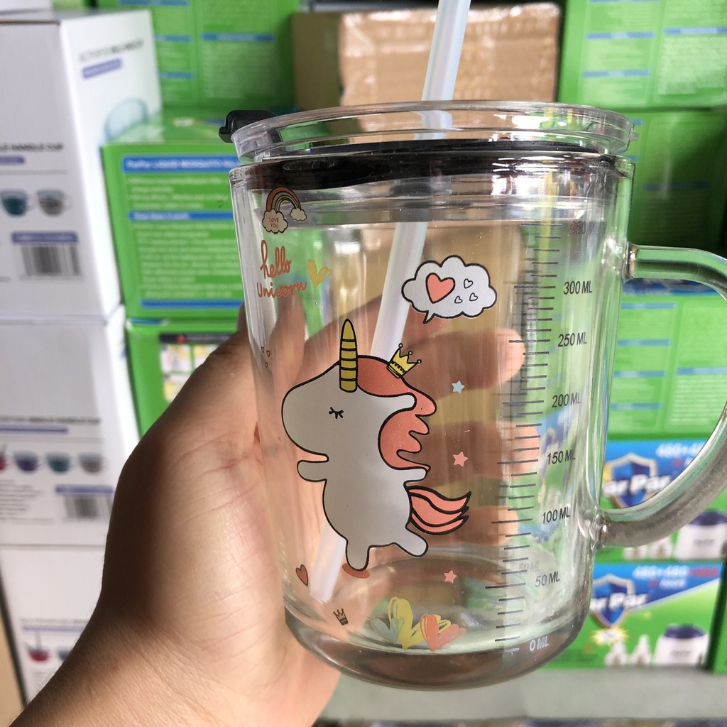 Ly nước, ly thủy tinh có vạch chia ml, hình ngẫu nhiên | BigBuy360 - bigbuy360.vn