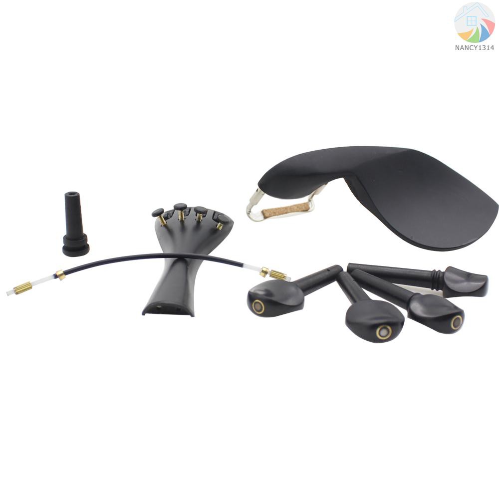 ♫4/4 Violin Chin Rest Chinrest with Tuning Peg Tailpiece Fine Tuner Tailgut Endpin Violin Accessory Kit