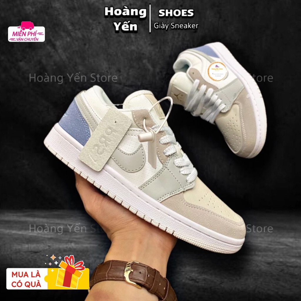 Giày.Hoàng Yến Giày sneaker Pari xanh nhạt cổ thấp (Video cận cảnh)