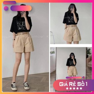 Set áo thun đen quần kaki lửng.Set bộ quần ngố kaki cực xinh AD12