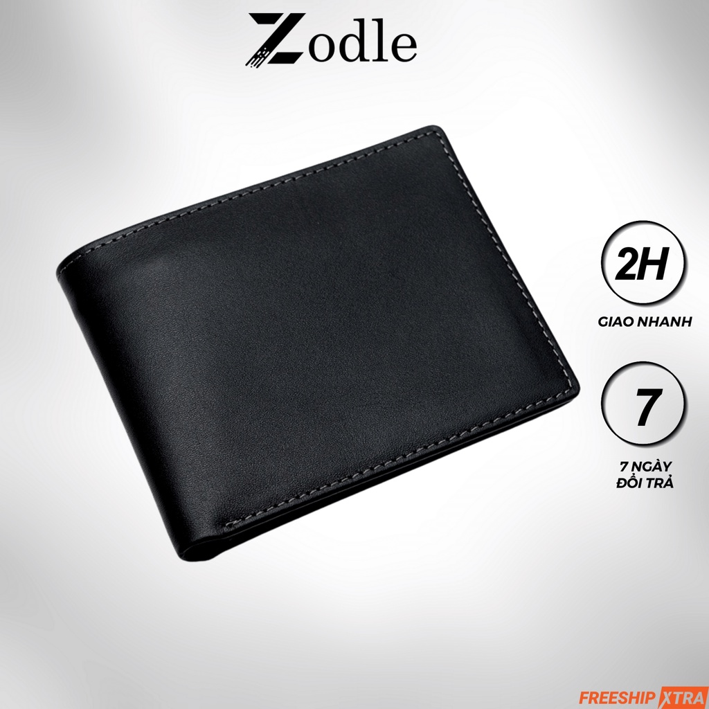 Bóp Ví Da Nam dáng ngang nhiều ngăn cao cấp giá rẻ có khoá kéo siêu bền đẹp thời trang Zodle VN01