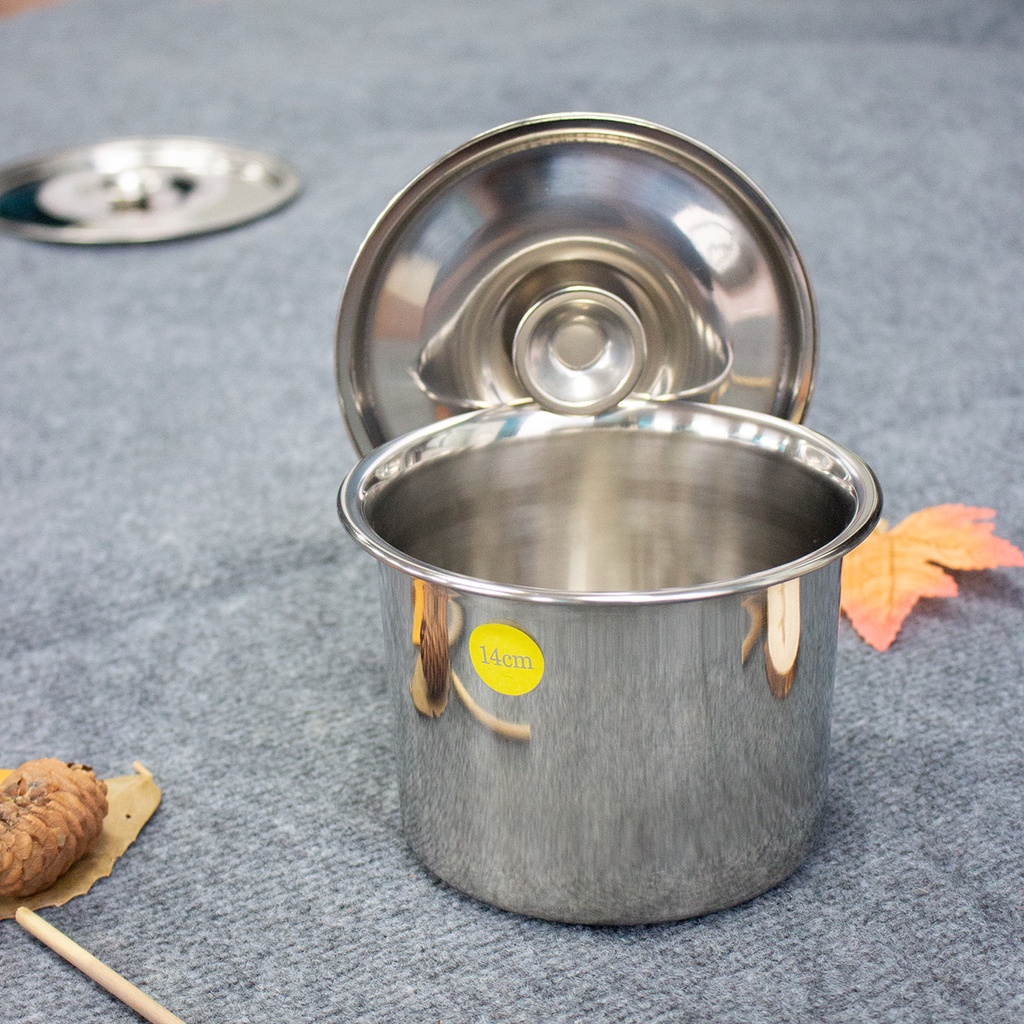 Thố tròn inox - âu trộn inox đựng gia vị - thực phẩm có nắp