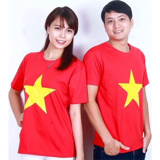Áo thun cờ đỏ sao vàng Việt Nam, áo cờ đỏ cho cả gia đình chất co giãn thoải mái nhiều size
