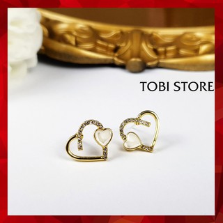 Bông tai nụ dành cho nữ hình trái tim xinh đính đá TB273 TOBI STORE