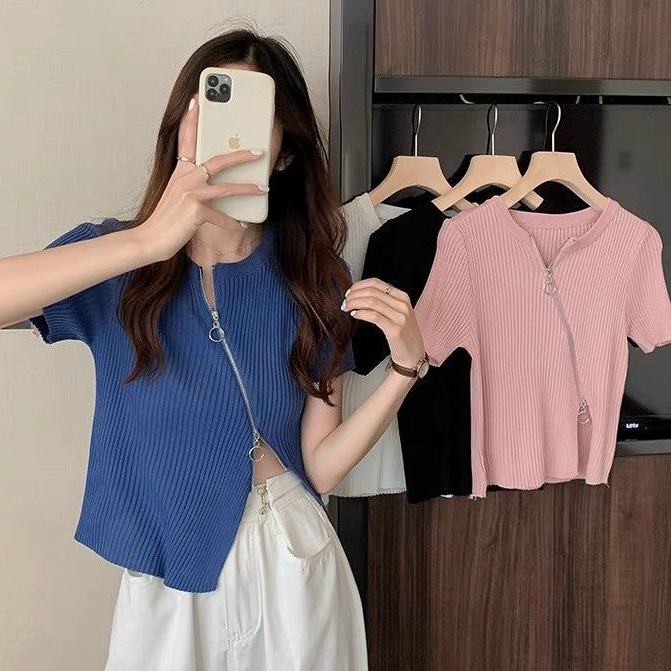 Áo len khóa chéo hàng QC