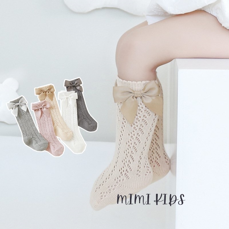 Vớ dài đính nơ cao cấp xinh xắn cho bé gái Mimi Kids T05