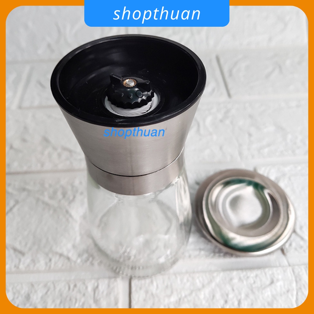 Dụng cụ chứa và xay tiêu Inox Thuỷ Tinh Cầm Tay (có hộp )