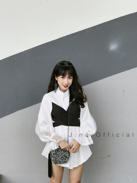 Sơ mi liền yếm ulzzang | BigBuy360 - bigbuy360.vn