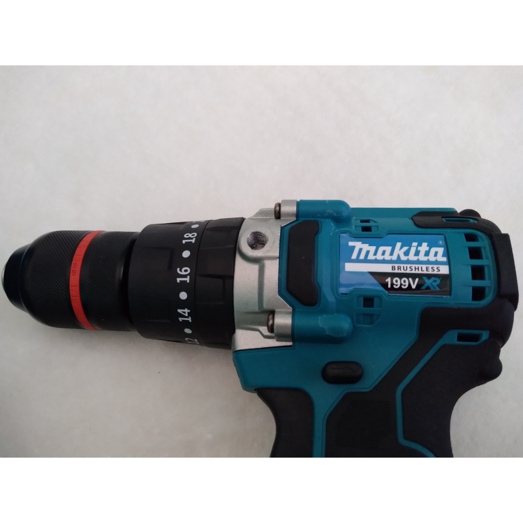 MÁY KHOAN PIN, MAKITA 199V không chổi than - pin 10cell -  khoan 3 chức năng, khoan gỗ , bê tông, kim.loại - BH 12 tháng