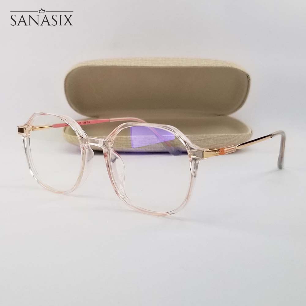 Gọng kính cận nữ - nam mắt cận tròn màu hồng, đen, tím, xanh chất liệu kim loại/nhựa 2503. Tròng giả cận 0 độ chống UV | BigBuy360 - bigbuy360.vn