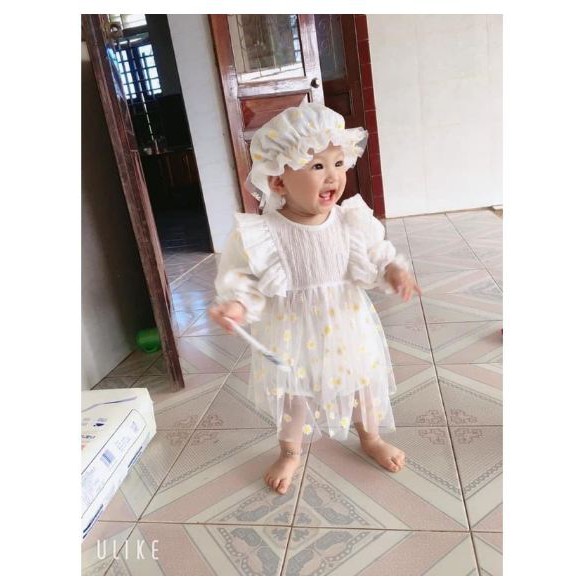 Set 3 chi tiết body hoa cúc cho bé