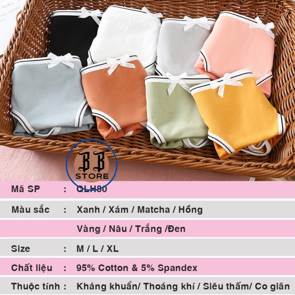 Quần lót nữ cotton, quần lót cotton kháng khuẩn cao cấp trơn viền đen trắng co giãn 4 chiều thoáng khí BB Store | BigBuy360 - bigbuy360.vn