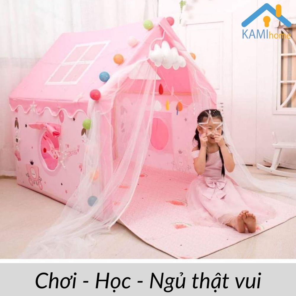 Lều công chúa cho bé gái Khung  lắp ráp (Kiểu Nhà rèm) nhà bóng gấp gọn trong nhà và ngoài trời mã 50126