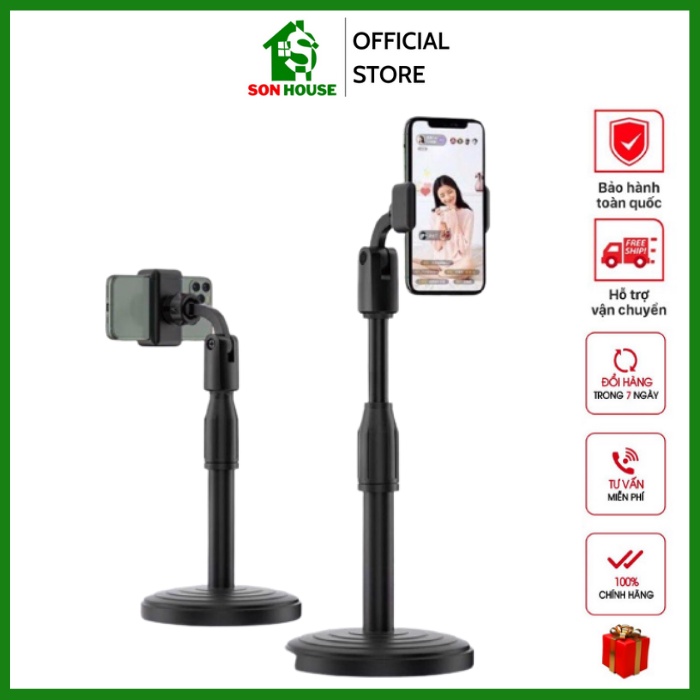 Giá đỡ điện thoại livestream xem video ổn định xoay 360 độ để bàn, quay video, chụp ảnh