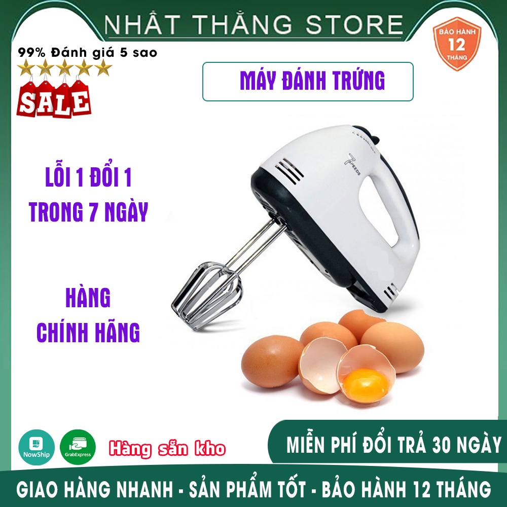 Máy đánh trứng cầm tay 7 tốc độ công suất 180W Hàng FULLBOX BẢO HÀNH 12 THÁNG