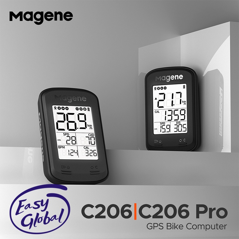 Magene C206 C206Pro GPS Máy tính Mtb Đường xe đạp Đồng hồ tốc độ chống nước không dây thông minh Bluetooth ANT + Bản đồ dữ liệu Đồng hồ đo tốc độ