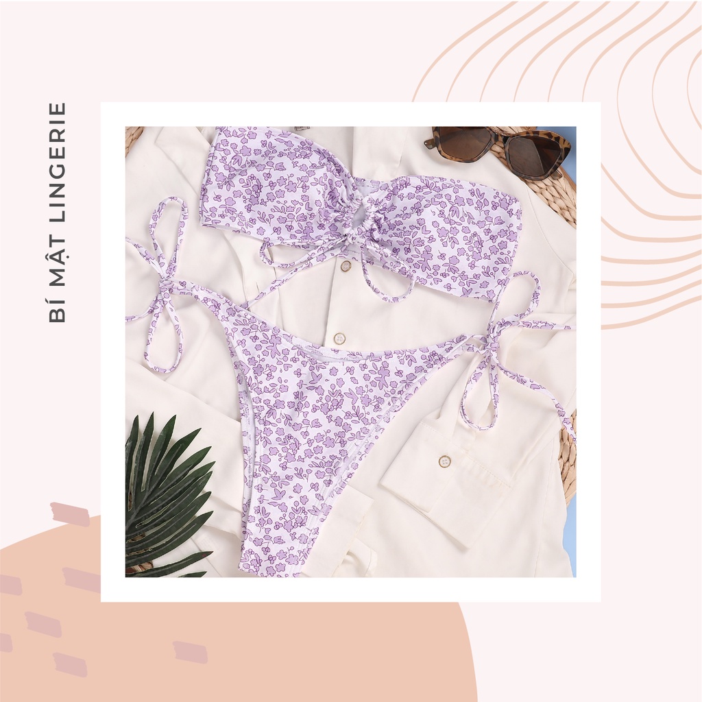Bikini 2 mảnh sexy tôn vòng 1 buộc dây hoa nhí xinh xuất sắc hàng có sẵn hot trend 2023