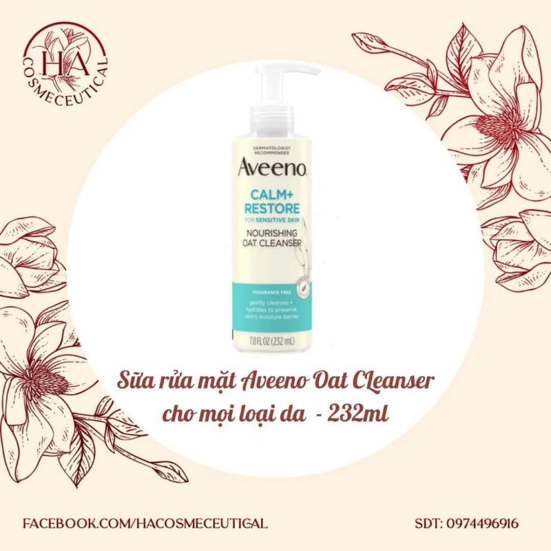 Sữa rửa mặt Aveeno Calm+ Restore Nourishing Oat Cleanser