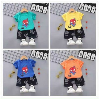 Bộ cộc tay bé trai mặt siêu nhân cotton thoải mái CiZi.shop