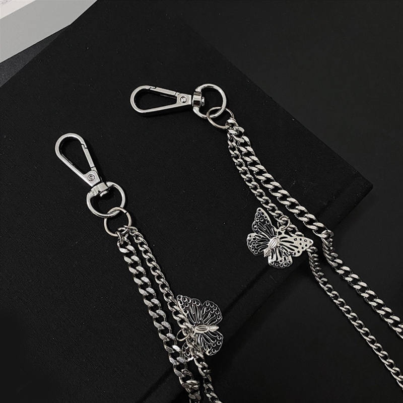 Youyo Dây Xích Đôi Goth Chuỗi Xích Hai Lớp Hình Bướm Đeo Thắt Lưng Kèm Ví Đựng Tiền Dành Cho Bạn Nữ