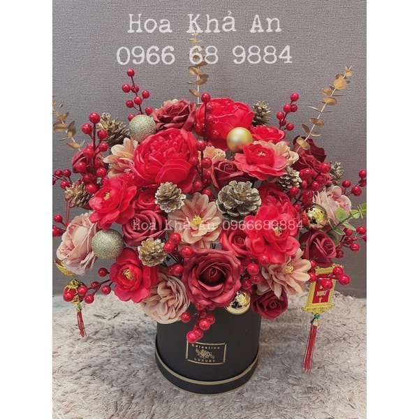Lẵng hoa Khai Trương, Tân gia - Mẫu thiết kế Khả An - Kích thước tầm 50x50cm. Hoả tốc.