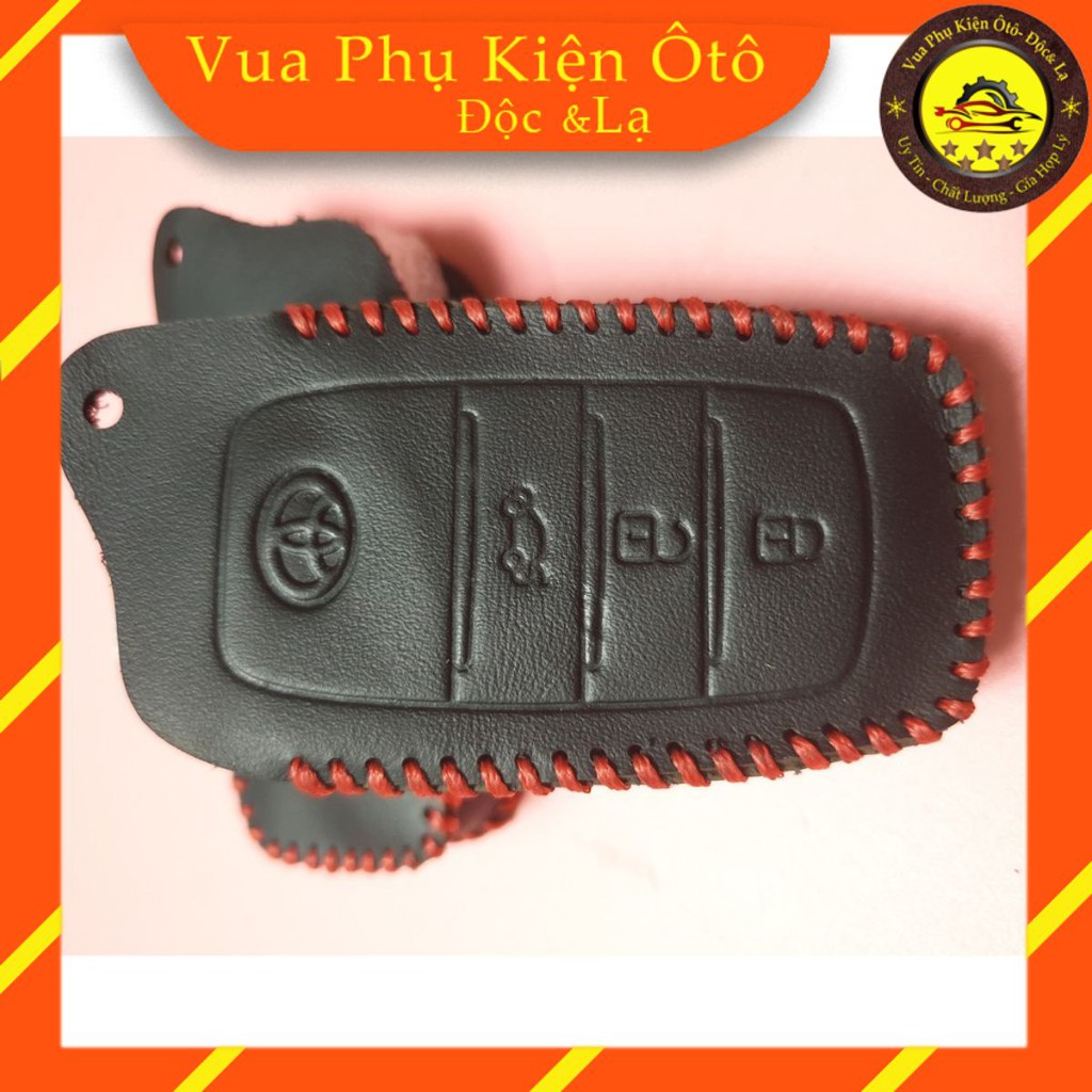 Bao da chìa khóa Camry 2019, Fortuner 2017-2018 chìa thông minh-Tặng móc chìa khóa+ Dây đeo+Thẻ SĐT