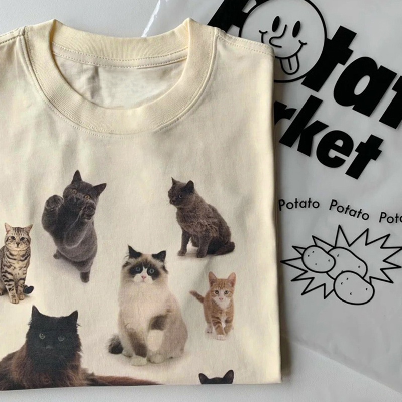 NRVP Áo thun tay ngắn cổ tròn bằng vải cotton 100% thời trang mùa hè dành cho nữ phong cách Hàn Quốc