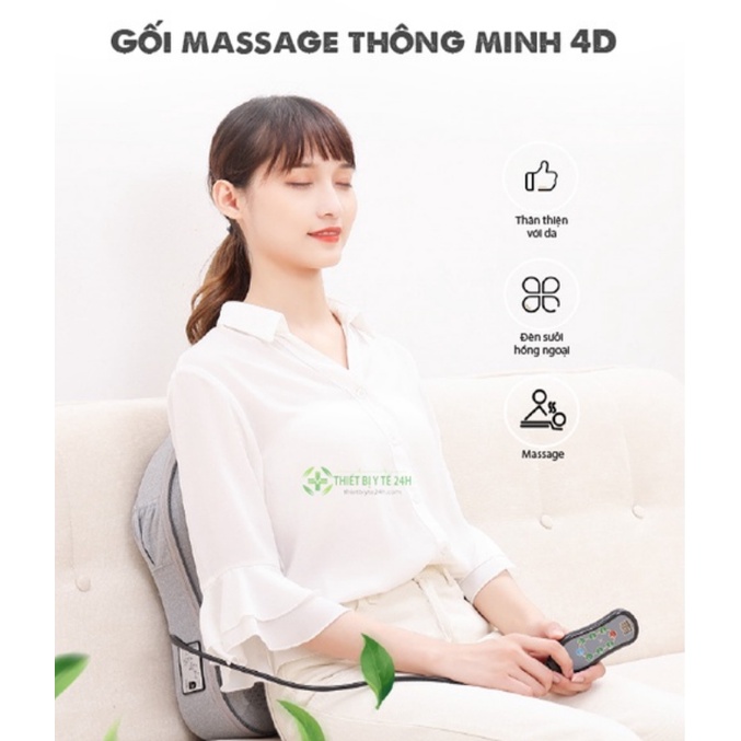 Máy mát xa cổ vai gáy, gối massage hồng ngoại, máy massage lưng BEAME BM-V56