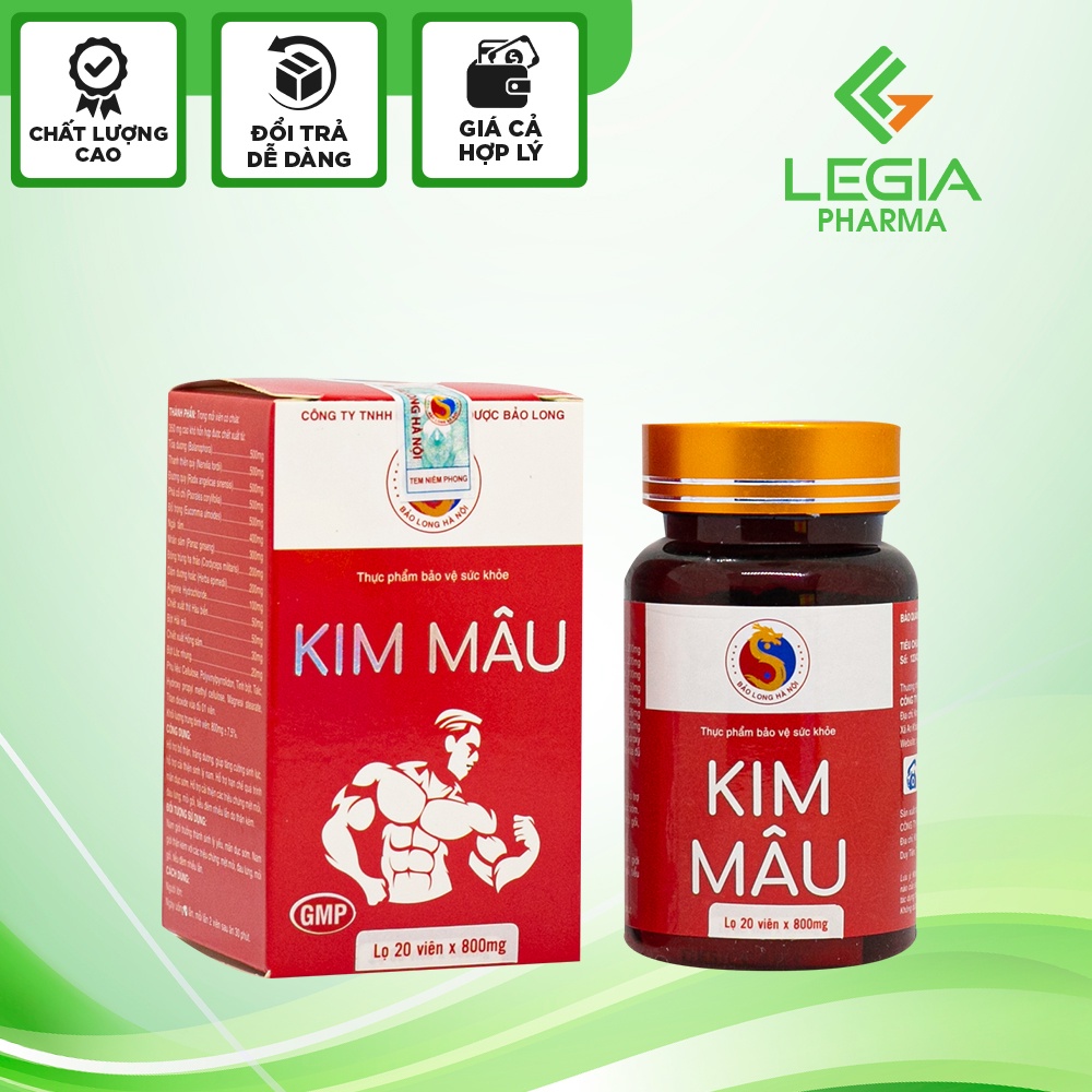 Viên uống kim mâu lọ 20 viên x 0,8g Dược Bảo Long LG31 bổ thận tráng dương, sinh tinh, tăng lực - Legia Pharma