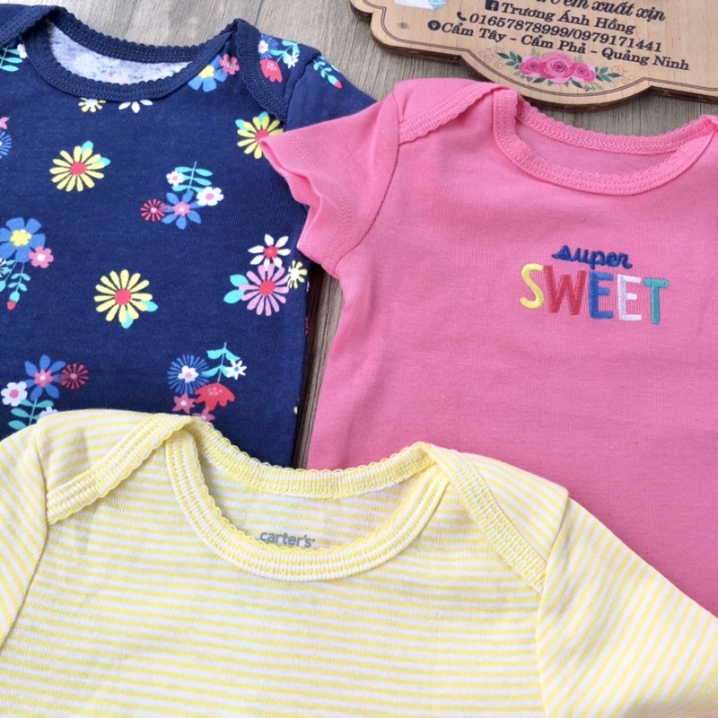 Bodysuit, body chip Carter cho bé gái xuất dư chất cotton mềm thấm hút mồ hôi-Amystores