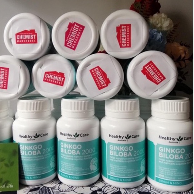 Bổ não Ginkgo Biloba 2000 Healthy Care, 100 viên, Mẫu mới