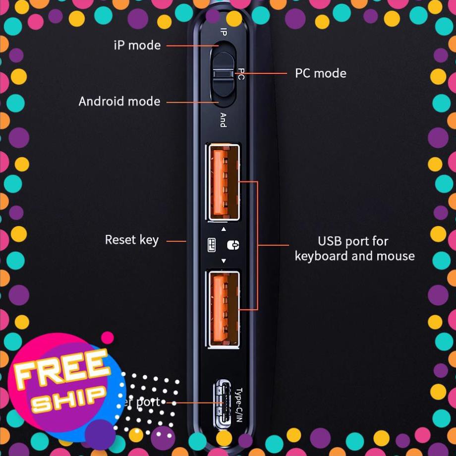Adapter Hub blutooth 4.0 giúp kết nối bàn phím và chuột hỗ trợ chơi game hiệu Baseus Gamo - Hàng chính hãng