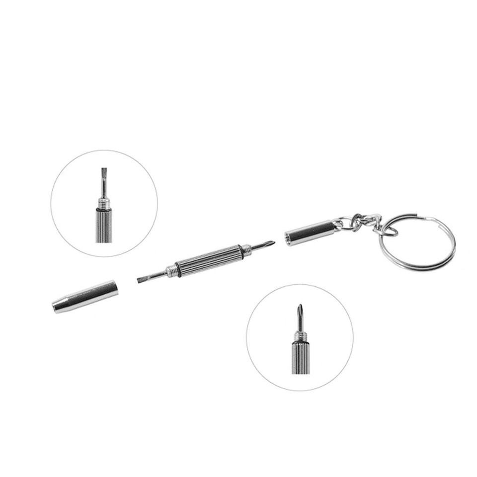 Móc khóa tua vít mini cầm tay đa năng sửa đồng hồ/mắt kính DEY
